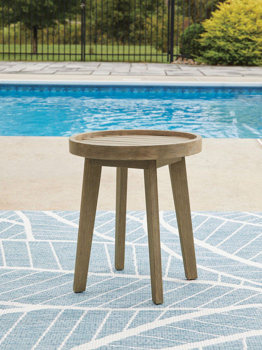 Marina Sun - Round End Table - Beige - Stylish Home Furniture
