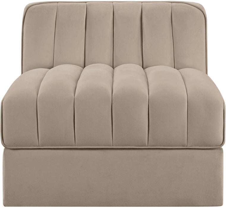 Rummi - Velvet Performance Fabric Upholstered Modular Armless Chair - Stylish Home Furniture