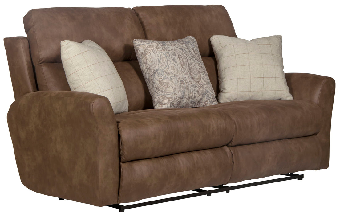 Justine - Lay Flat Reclining Loveseat - Burlap - Stylish Home Furniture