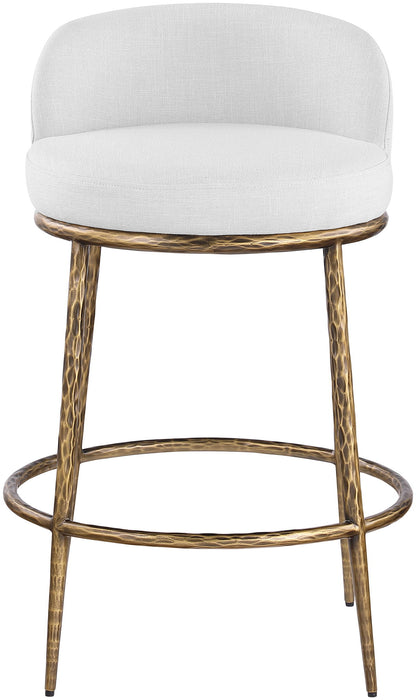 Ferro - Upholstered Counter Stool With Brushed Gold Base