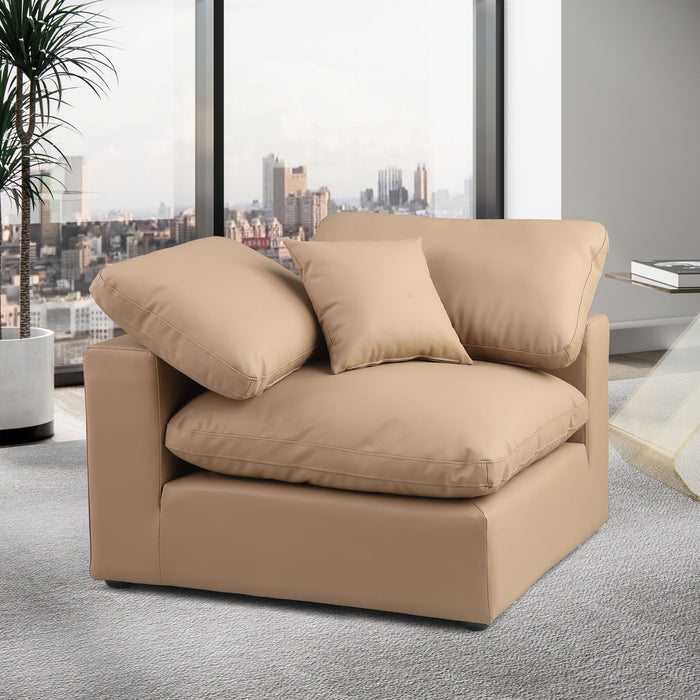 Comfy - Faux Leather Corner Chair - Tan - Stylish Home Furniture