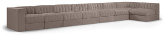 Rummi - Velvet Performance Fabric Upholstered 8 Piece Modular Sectional, L-Shaped (Right) - Stylish Home Furniture