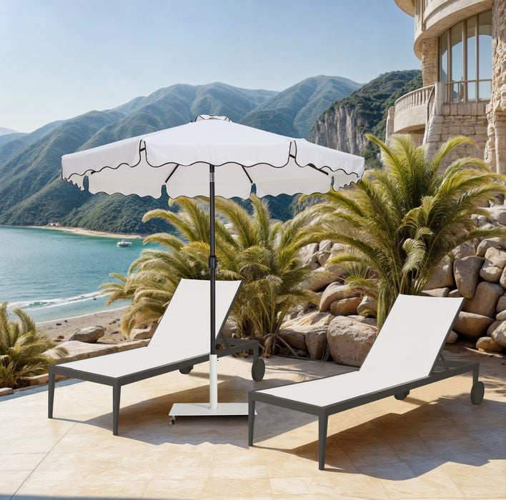 Amalfi - Aluminum Patio Umbrella - White Base / Black Pole - Stylish Home Furniture