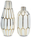 Mohsen - Vase Set (Set of 2) - Gold Finish / White - Stylish Home Furniture