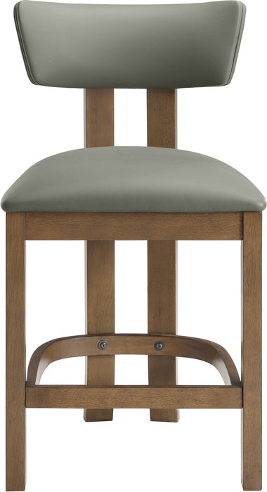 Lavrin - Vegan Leather Upholstered Counter Stool (Set of 2) - Walnut Base