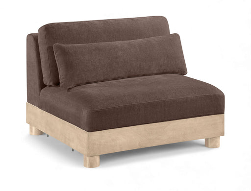 Turin - Chenille Fabric Upholstered Modular Armless Chair - Natural Base - Stylish Home Furniture