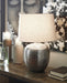 Magalie - Metal Table Lamp  - Antique Silver Finish - Stylish Home Furniture