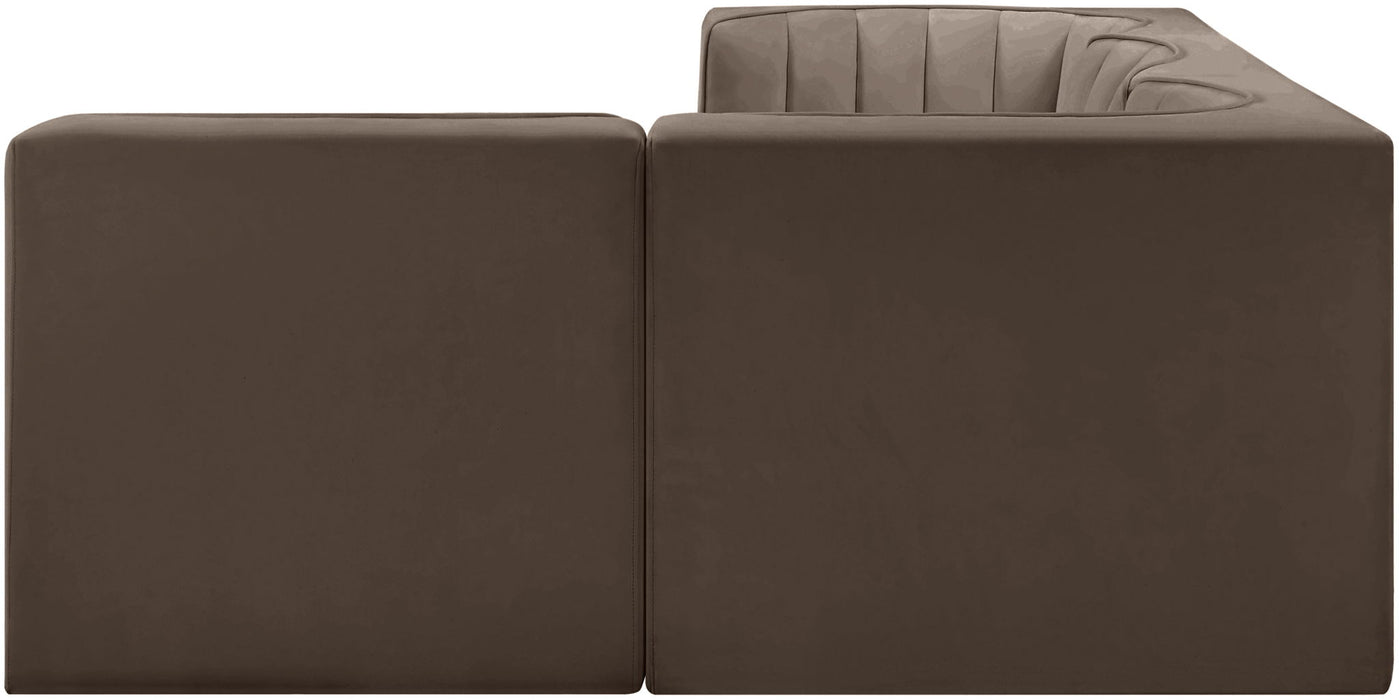 Rummi - Velvet Performance Fabric Upholstered 4 Piece Modular Sectional - Stylish Home Furniture