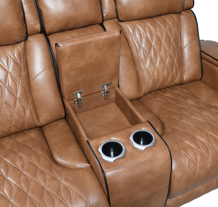 U72 - Power Reclining Loveseat - Brown - Stylish Home Furniture