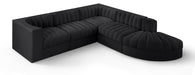 Rummi - Velvet Performance Fabric Upholstered 5 Piece Modular Sectional - Stylish Home Furniture