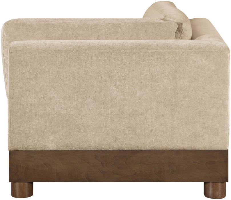 Turin - Chenille Fabric Upholstered Modular Corner Chair - Walnut Base - Stylish Home Furniture