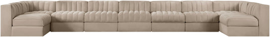 Rummi - Armless Velvet Performance Fabric Upholstered 9 Piece Modular Sectional - Stylish Home Furniture