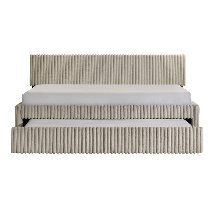 Arden - Twin Daybed With Trundle - Corduroy Beige - Stylish Home Furniture