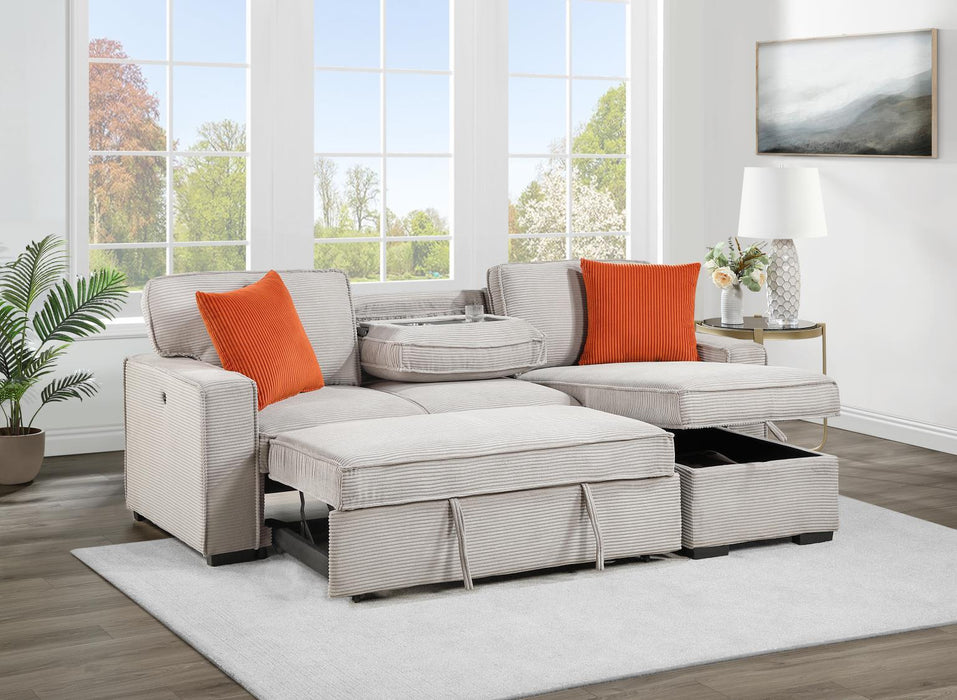 U393 - Sofa Chaise Sectional - Beige