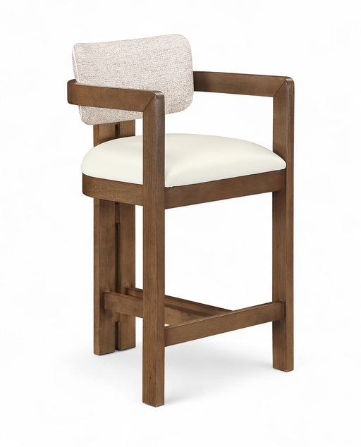 Ravina - Upholstered Counter Stool With Stained Brown Base