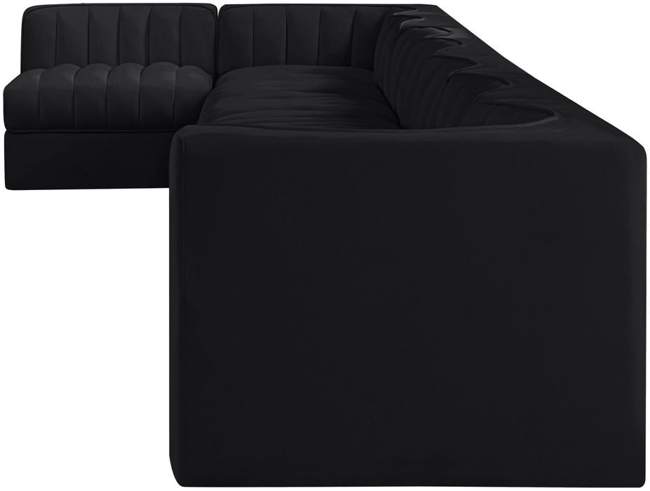 Rummi - Velvet Performance Fabric Upholstered 8 Piece Modular Sectional, L-Shaped (Right) - Stylish Home Furniture