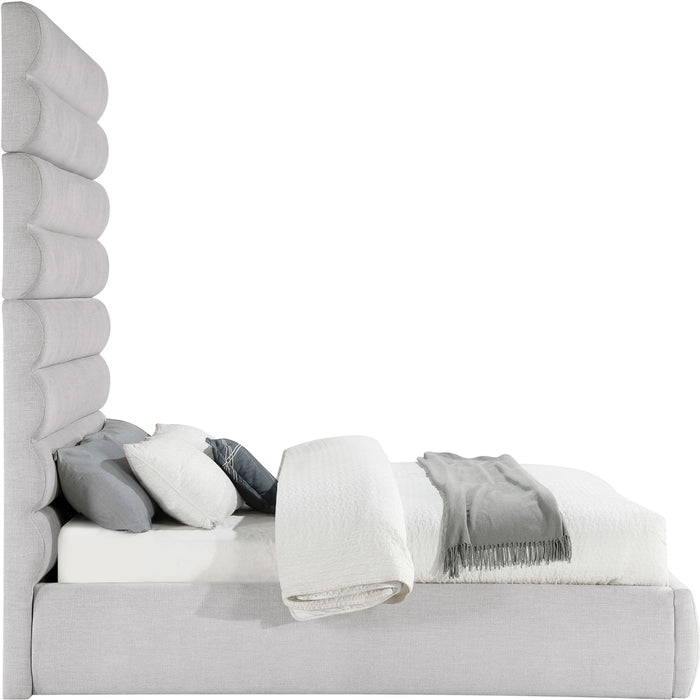Adam - Linen Fabric Bed With 89" Headboard