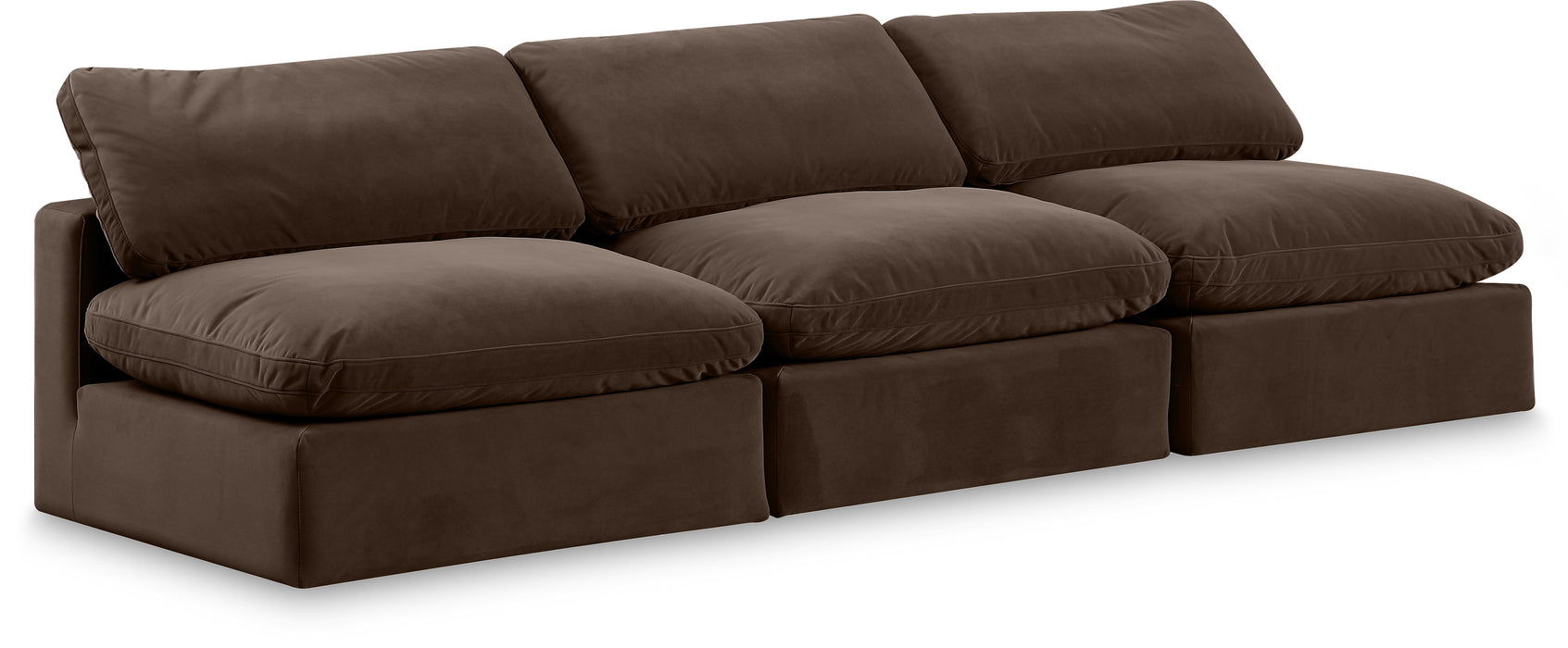Comfy - Velvet Modular Armless Sofa 3 Seats