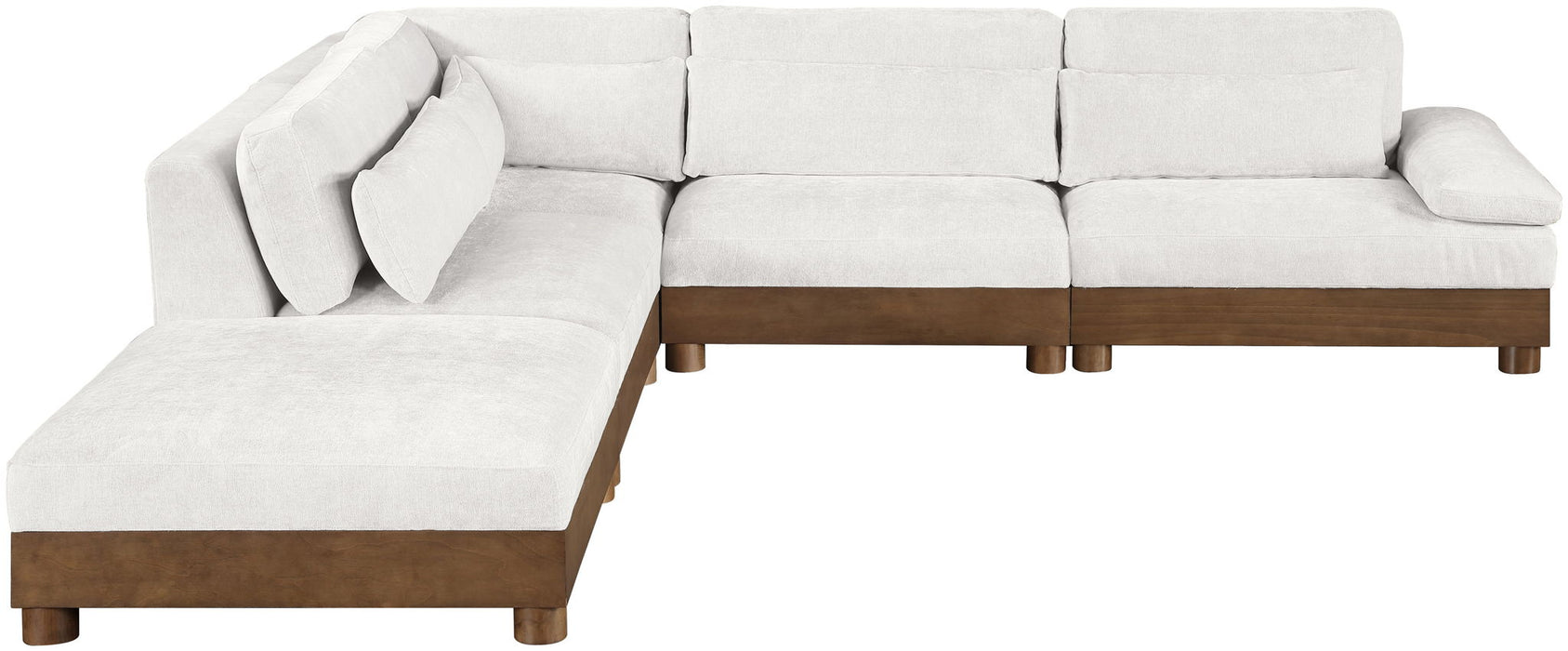 Turin - Chenille Fabric Upholstered Modular Sectional - Cream - Stylish Home Furniture
