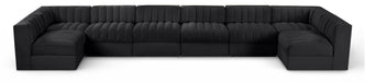 Rummi - Velvet Performance Fabric Upholstered 8 Piece Modular Sectional (With 2 Corner Chairs) - Stylish Home Furniture
