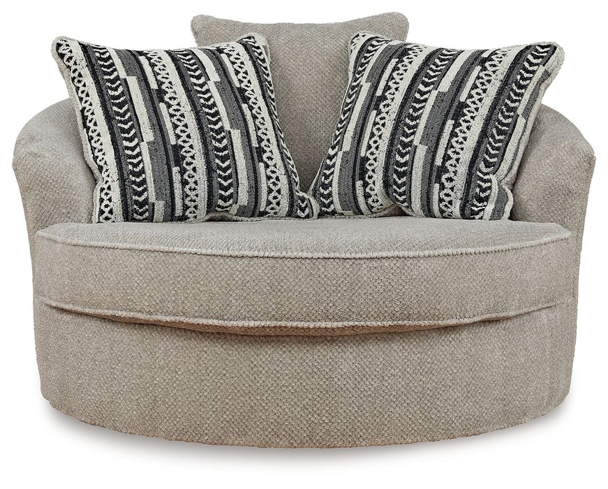 Calnita - Oversized Swivel Accent Chair - Sisal - Stylish Home Furniture