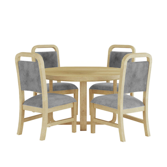 Ridgemont - 5 Piece Standard Height Dining Set (Round Table And Four Chairs) - Natural - Stylish Home Furniture