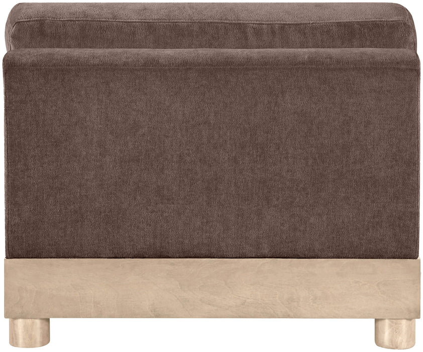 Turin - Chenille Fabric Upholstered Modular Armless Chair - Natural Base - Stylish Home Furniture