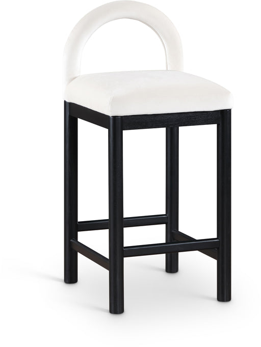 Conrad - Velvet Counter Stool With Black Legs