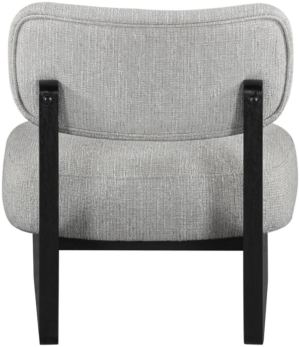 Vetra - Linen Textured Fabric Upholstered Accent Chair With Black Base - Stylish Home Furniture