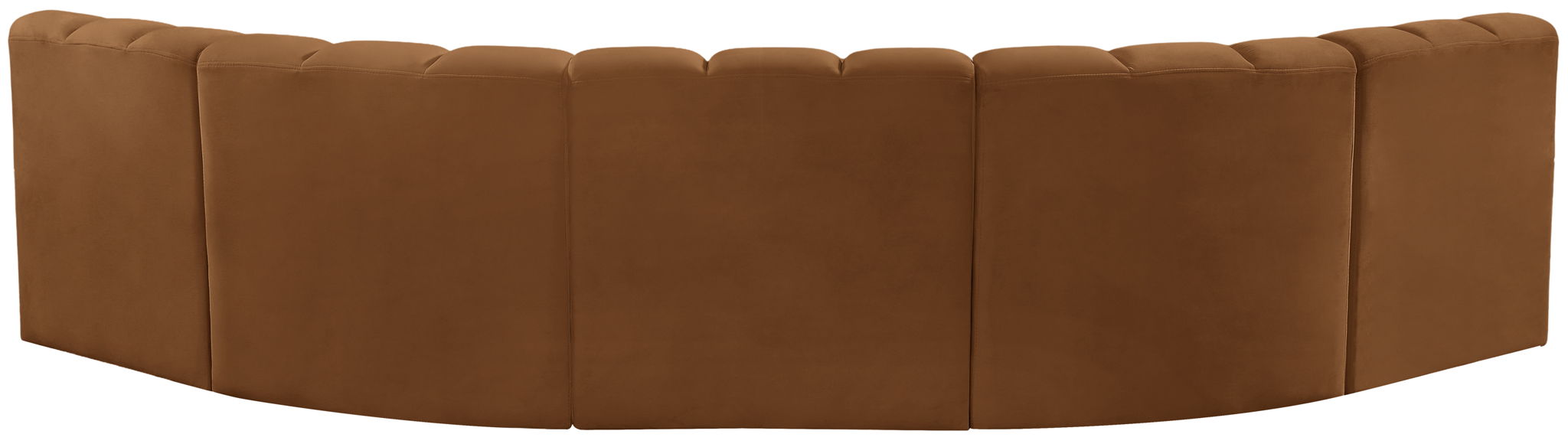 Arc - Velvet 5 Piece U-Shaped Modular Sofa - Saddle