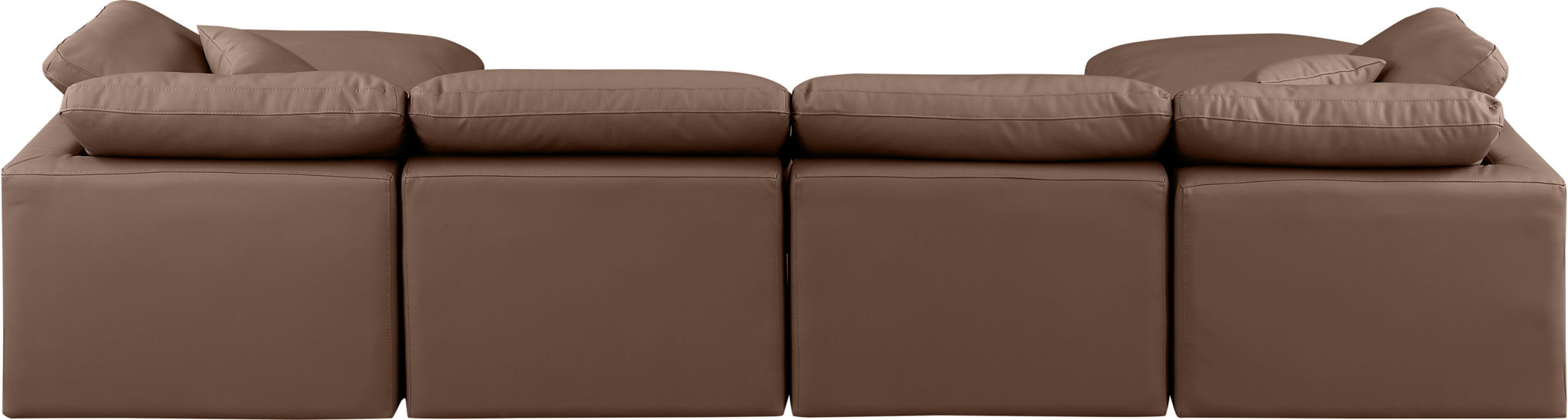 Indulge - Faux Leather 6 Piece Modular Double Chaise Sectional - Stylish Home Furniture