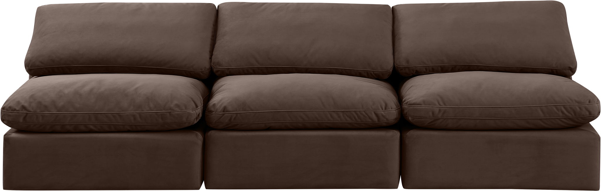 Indulge - Velvet 3 Seat Modular Armless Sofa