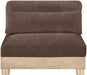 Turin - Chenille Fabric Upholstered Modular Armless Chair - Natural Base - Stylish Home Furniture