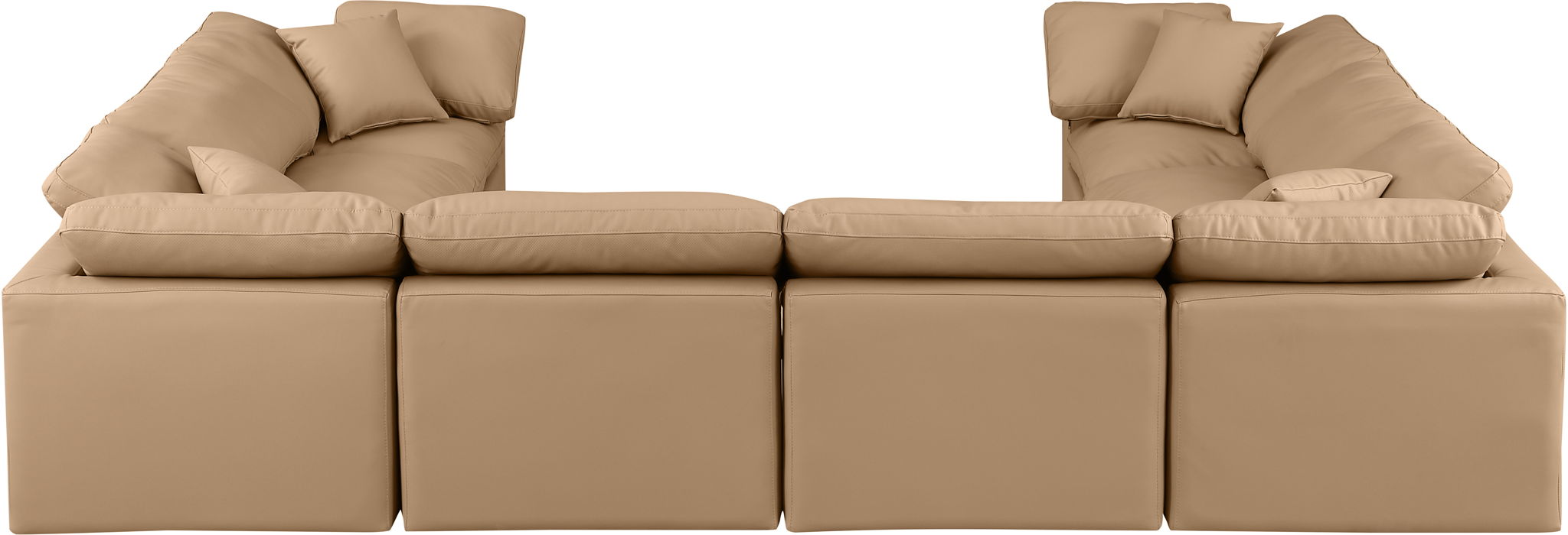 Indulge - Faux Leather 8 Piece Modular Sectional - Tan - Stylish Home Furniture
