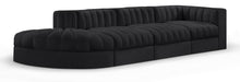 Rummi - Velvet Performance Fabric Upholstered 4 Piece Modular Sectional With Reverse Corner Chair - Stylish Home Furniture