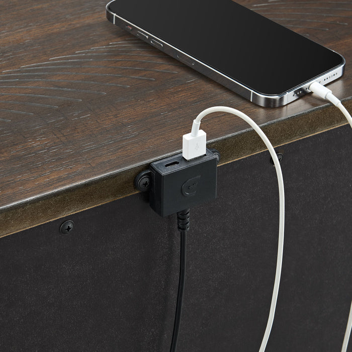 Brunswick - 2-Drawer Nightstand With USB - Mahogany - Stylish Home Furniture