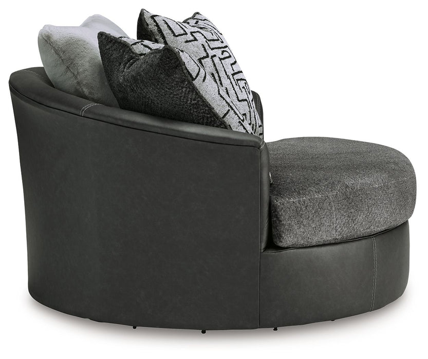 Brixley Pier - Oversized Swivel Accent Chair - Graphite - Stylish Home Furniture