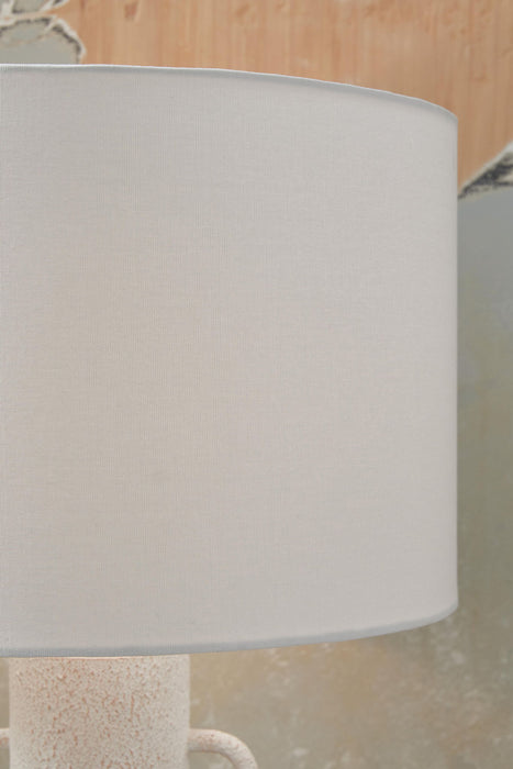 Perringhill - Metal Table Lamp - Distressed White - Stylish Home Furniture