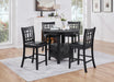 D151 - Counter Height Extension Table Wire Brush - Black - Stylish Home Furniture