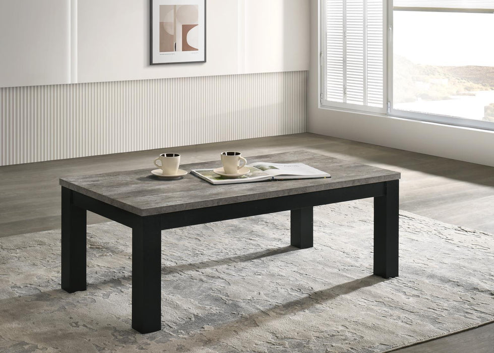 T232 - Melamine Top 3 Piece Table Set (Coffee And 2 End Tables) - Black / Gray