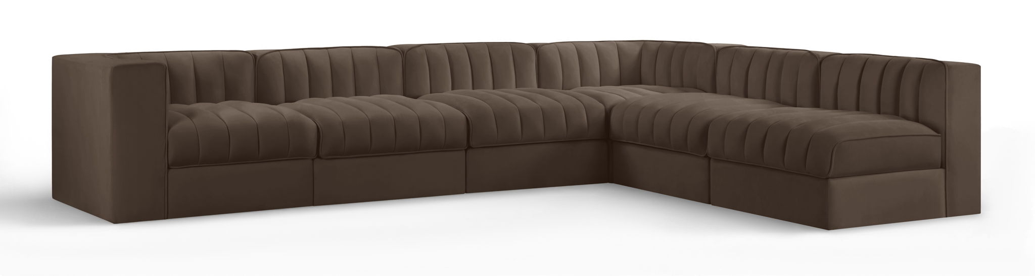 Rummi - Velvet Performance Fabric Upholstered 6 Piece Modular Sectional - Stylish Home Furniture