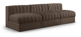 Rummi - Velvet Performance Fabric Upholstered 3 Piece Modular Armless Sofa - Stylish Home Furniture