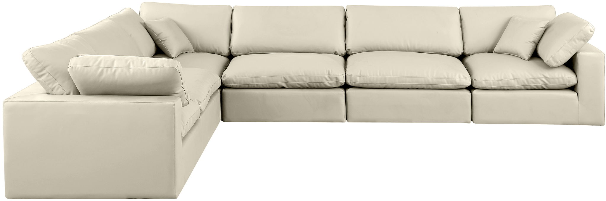 Comfy - 6 Piece Faux Leather Modular Corner Sectional