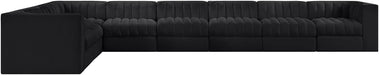 Rummi - Velvet Performance Fabric Upholstered 8 Piece Modular Sectional (With 3 Corner Chairs) - Stylish Home Furniture