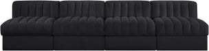Rummi - Armless Velvet Performance Fabric Upholstered 4 Piece Modular Sofa - Stylish Home Furniture