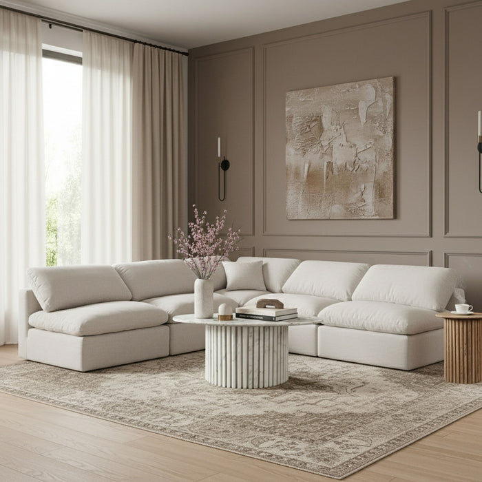 Indulge - Linen 5 Piece Modular Corner Armless Sectional - Stylish Home Furniture