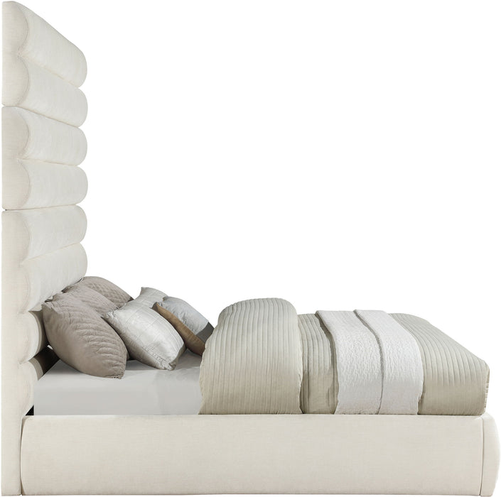 Adam - Chenille Fabric Bed With 89" Headboard