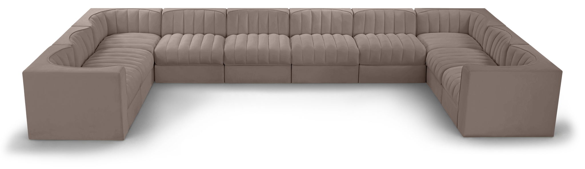 Rummi - Velvet Performance Fabric Upholstered 10 Piece Modular Sectional - Stylish Home Furniture