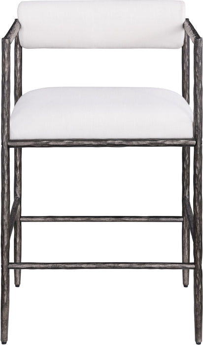 Axis - Linen Textured Cream Fabric Upholstered Counter Stool (Set of 2) - Stylish Home Furniture