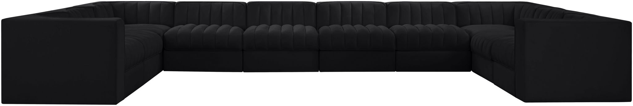 Rummi - Velvet Performance Fabric Upholstered 10 Piece Modular Sectional - Stylish Home Furniture